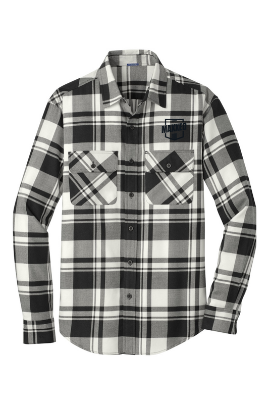 Maxxed Embroidered Plaid Flannel Shirt