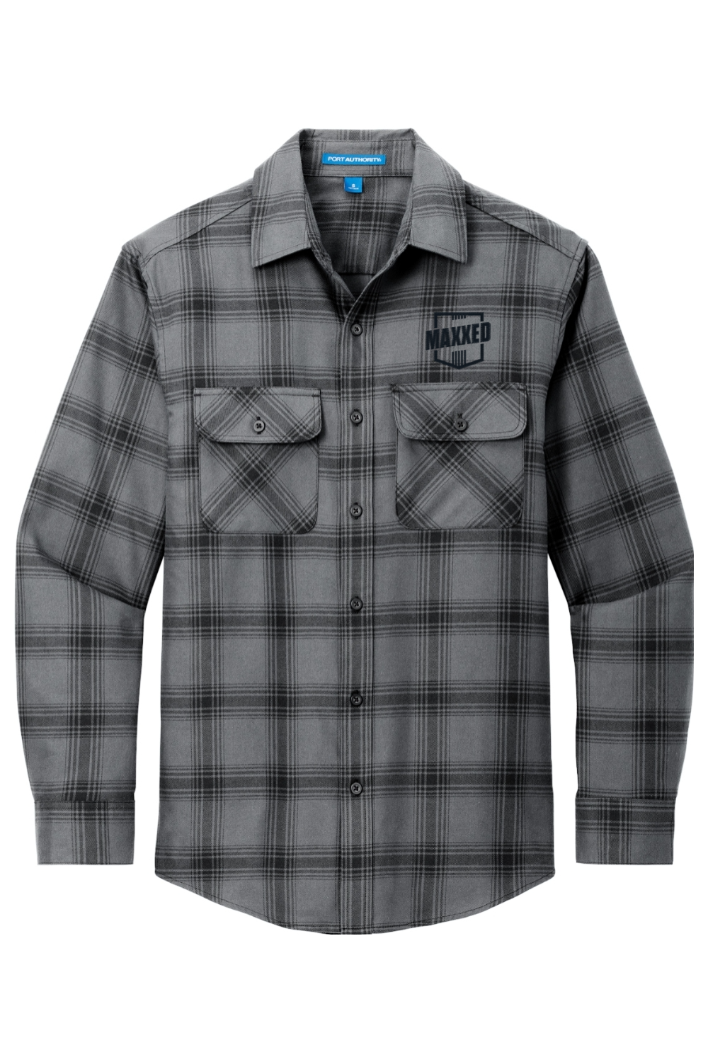 Maxxed Embroidered Plaid Flannel Shirt