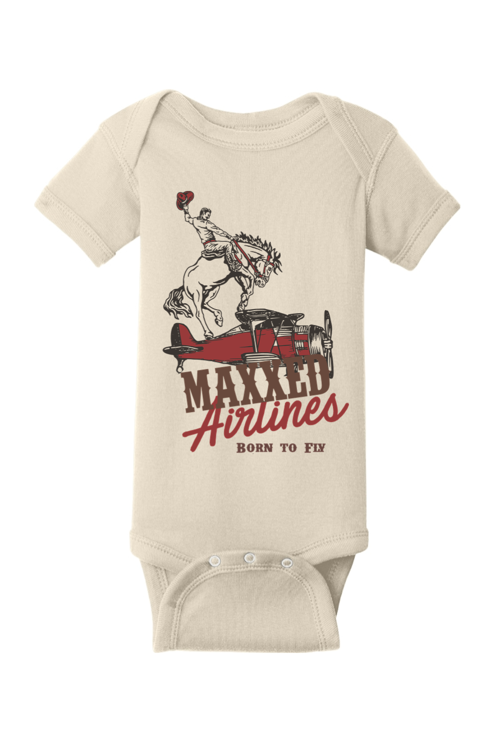 Maxxed Infant Short Sleeve Baby Rib Bodysuit