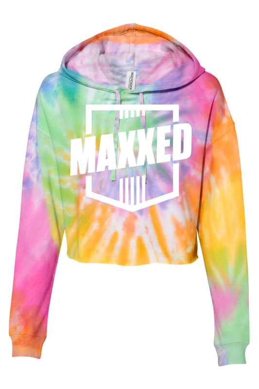 Maxxed Tie Dye Crop Hooded Sweatshirt