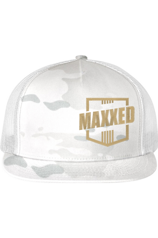 Maxxed Snow Camo Flat Bill Trucker Hat